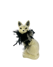 Elvira Cat With Black Boa & Ribbon