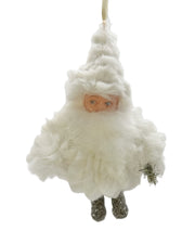 Santa Baby Ornament White Charlston Fur