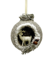 Peek-A-Boo Ornament Silver Deer