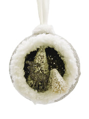 Peek-A-Boo Ornament Silver Deer Trees