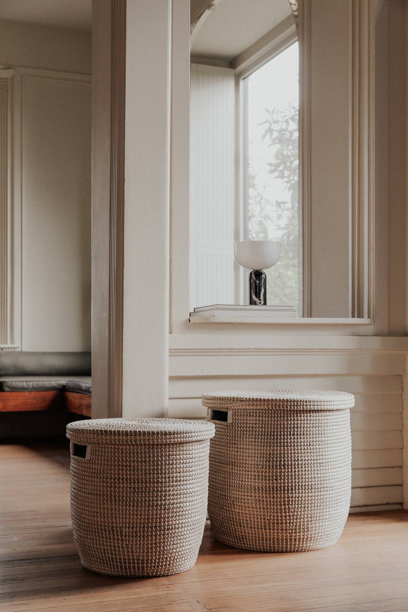 Seagrass Storage Basket with Lid | Medina Flat Lid Large