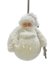 Kaitlin Bauble Ornament White Sherpa Fur