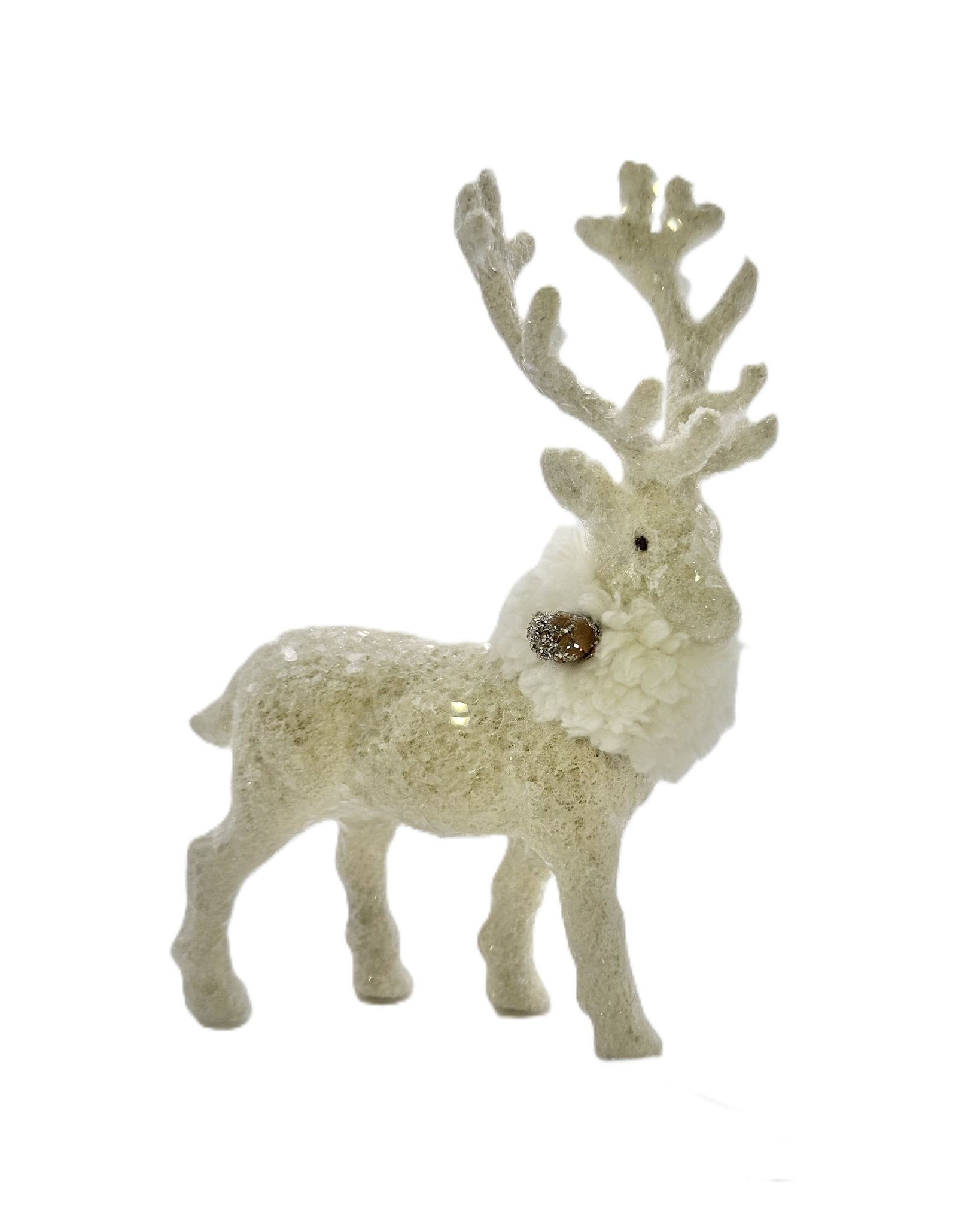 Deer with Cream Scarf, 1 pinecone