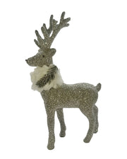 Prancer With Pine Brooch Scarf Silver Charlston Fur