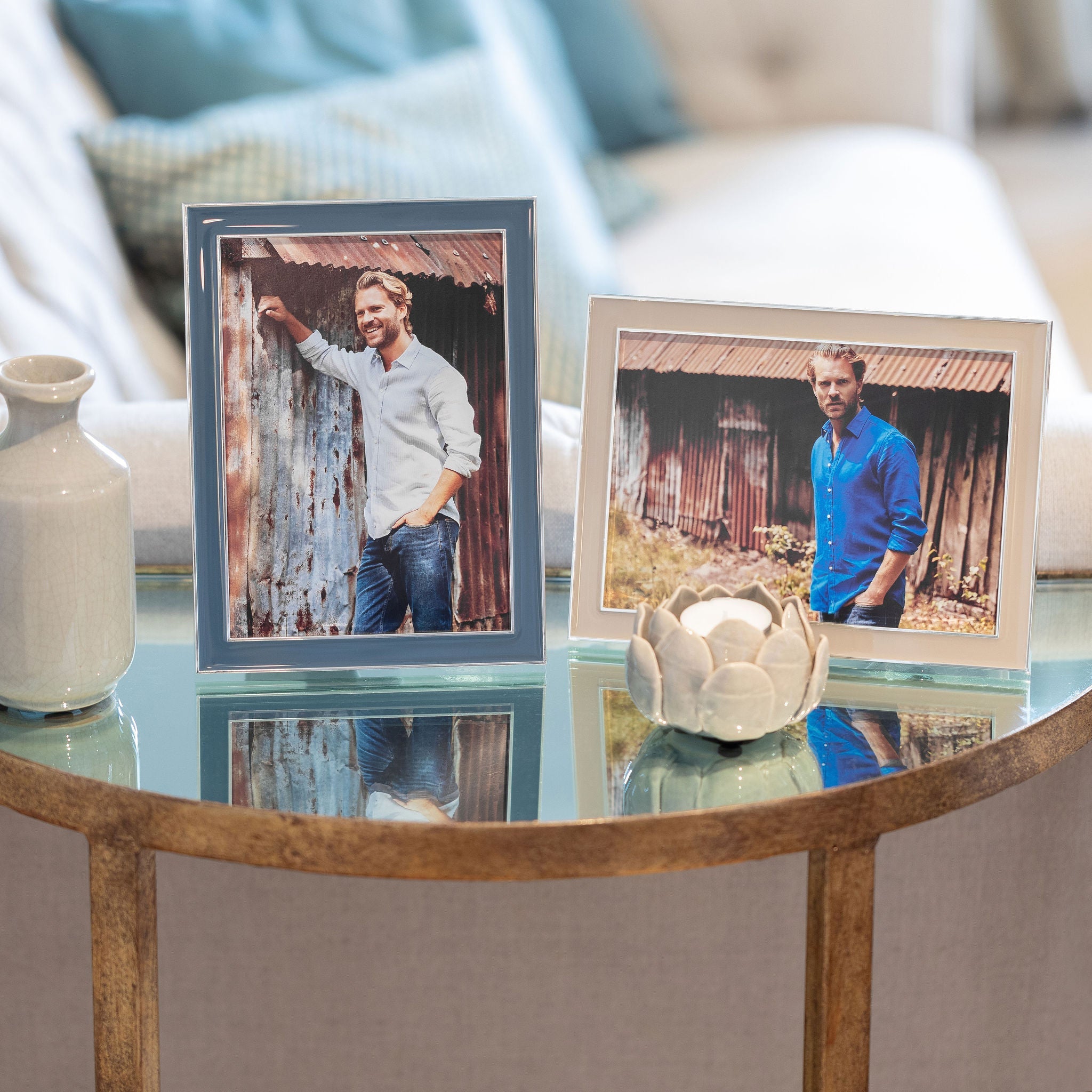 Denim Enamel & Silver Picture Frame