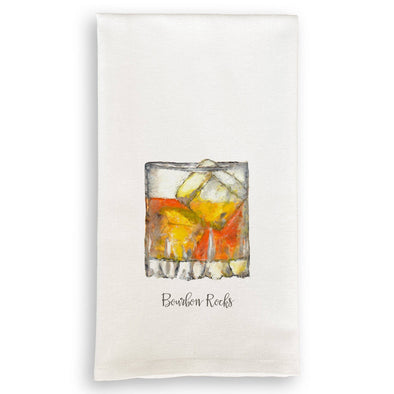 Bourbon Rocks Dishtowel (no words)