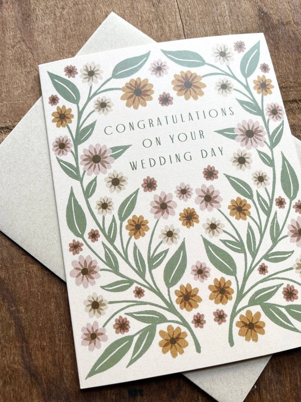 Congratulations On Your Wedding Floral Greeting Card