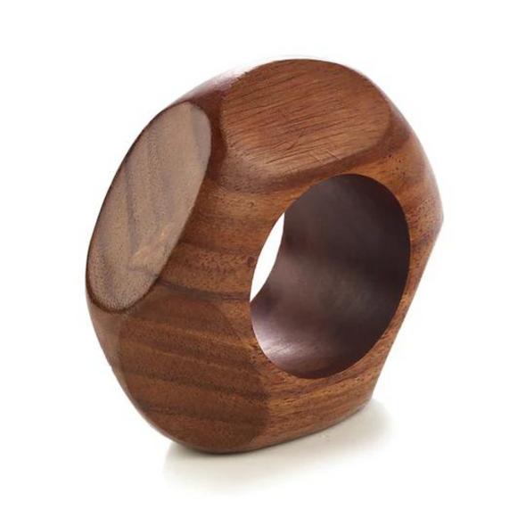 Alexis Teak Napkin Ring Table Linens Bodrum   