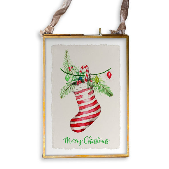 Stocking with Merry Christmas Guest Towel