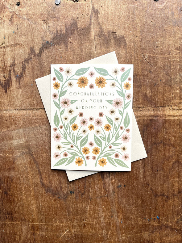 Congratulations On Your Wedding Floral Greeting Card