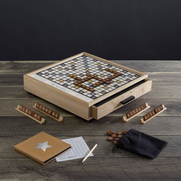 Scrabble Luxe Maple with Rotating Gameboard