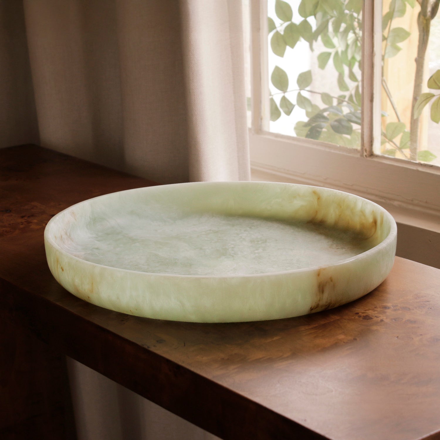 Giada Round Tray Jade Swirl