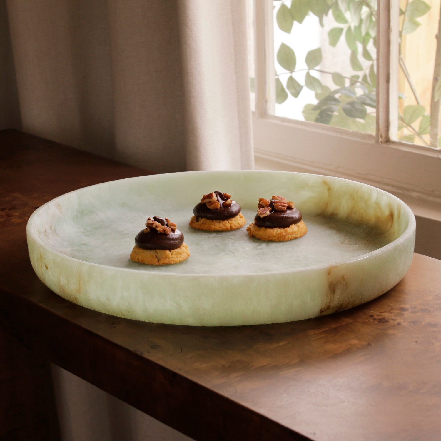 Giada Round Tray Jade Swirl