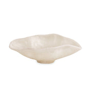 Alabaster Small Oval Bowl White Swirl
