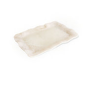 Alabaster Extra Large Rectangular Tray White Swirl