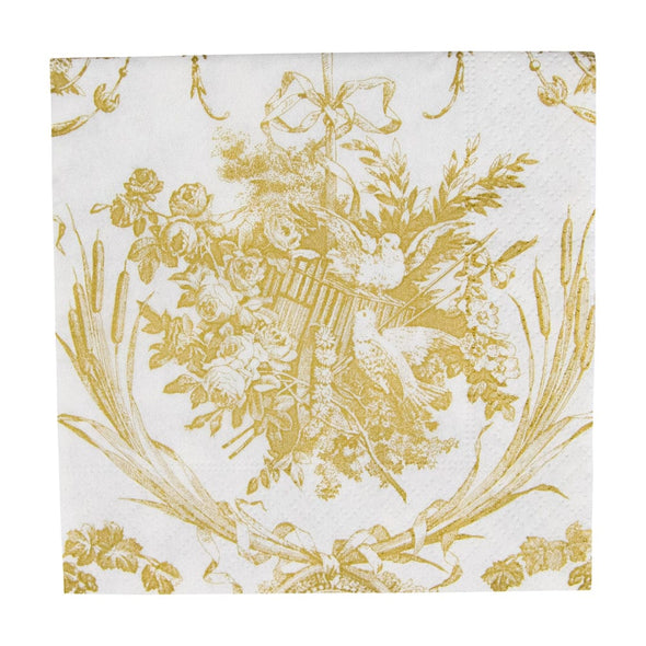 Romantic Toile Gold Napkins