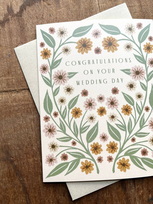 Congratulations On Your Wedding Floral Greeting Card