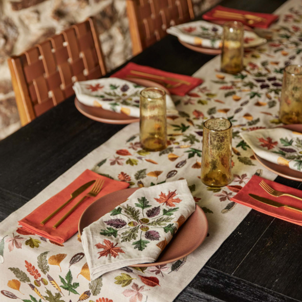 Pressed Leaves Table Runner