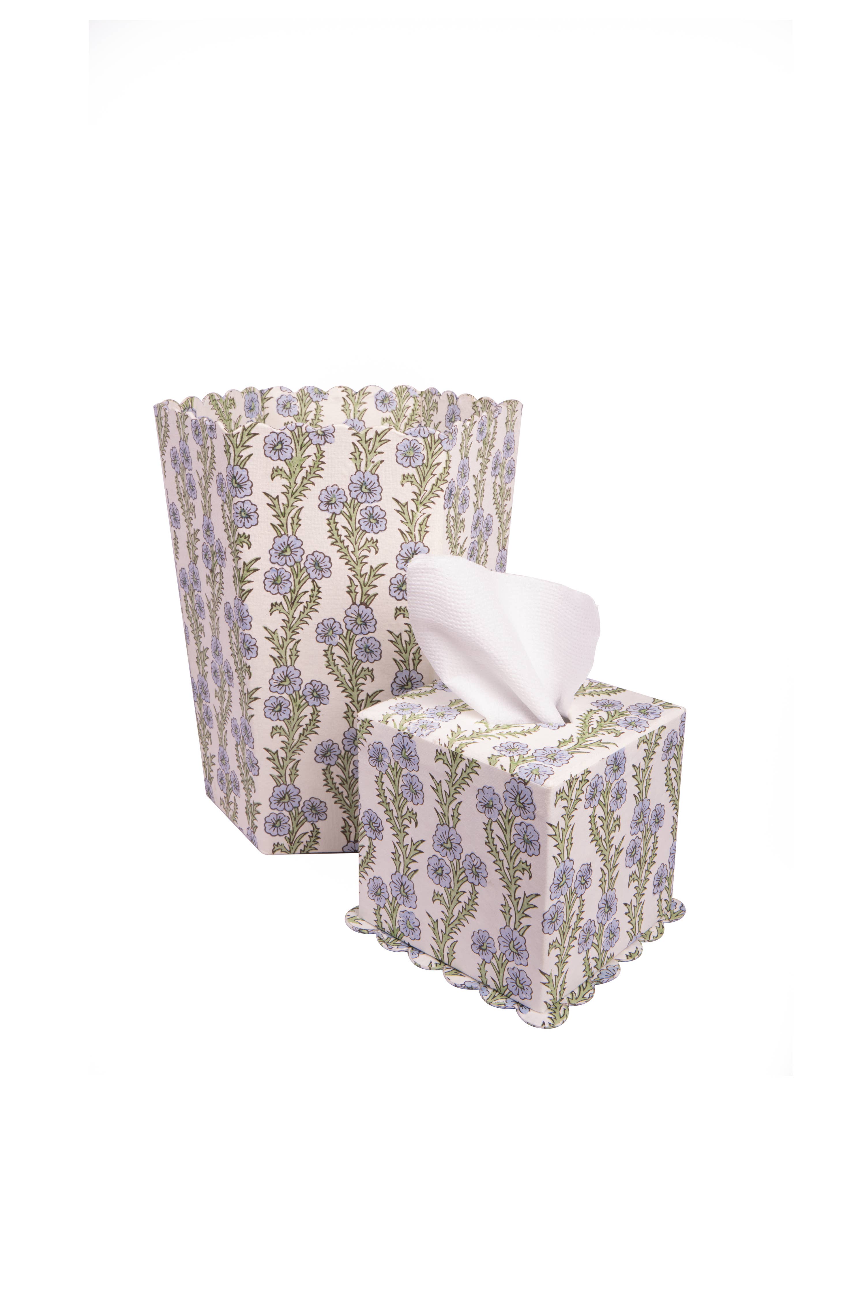 Forget Me Not Scallop Waste Bin / Storage Bin