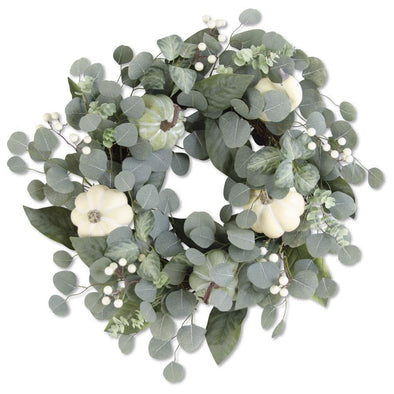 Cream Pumpkin & Eucalyptus Wreath