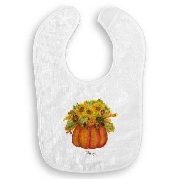 Pumpkin with Fall Flowers Guest Towel