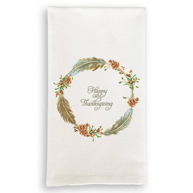 Feather Wreath Dishtowel