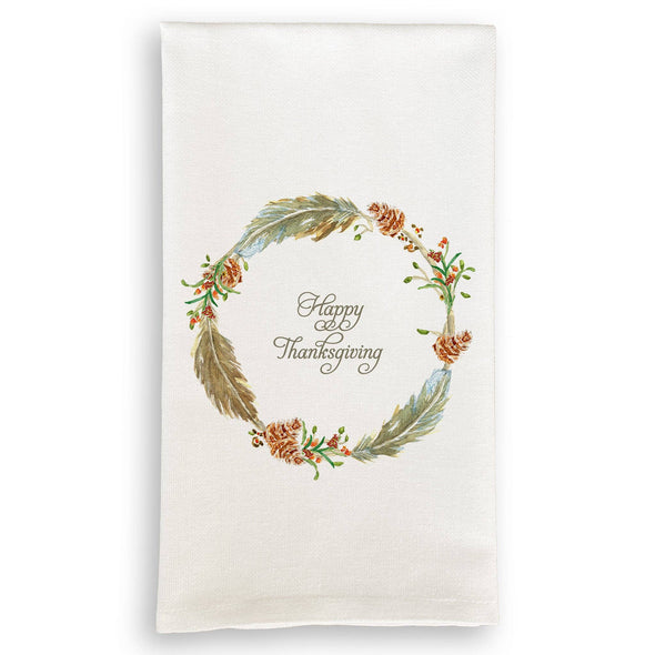 Feather Wreath Dishtowel