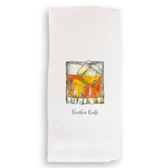 Bourbon Rocks Dishtowel (no words)