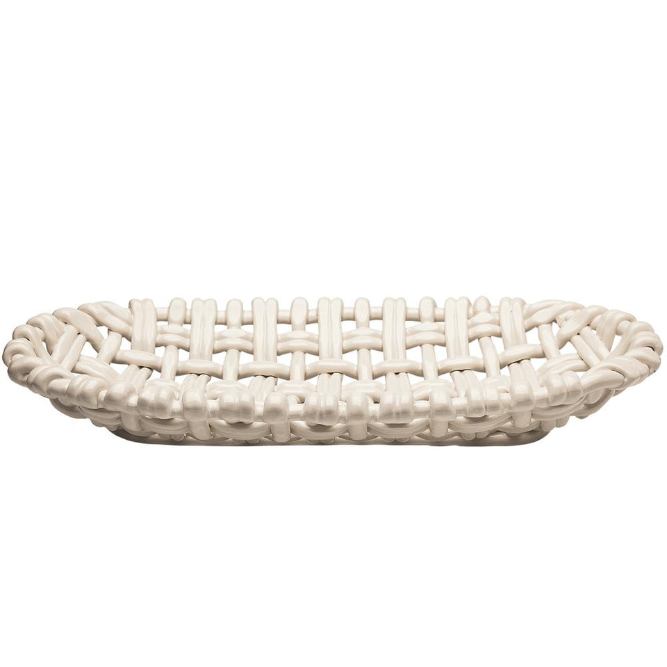 Oval Basket Tabletop Skyros Ivory  