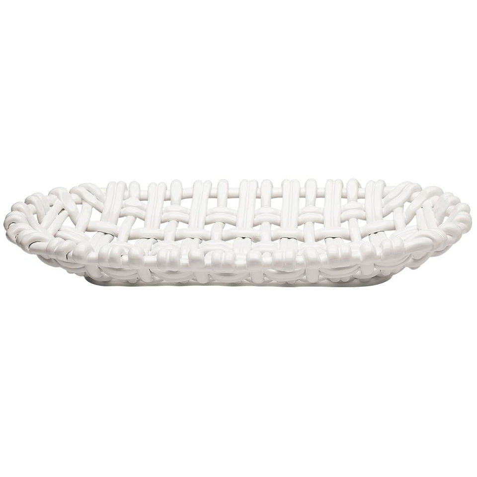 Oval Basket Tabletop Skyros Mattte White  