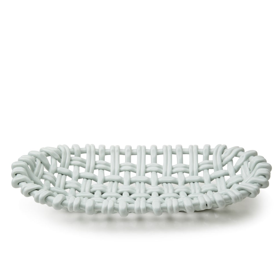 Oval Basket Tabletop Skyros Sheer Blue  
