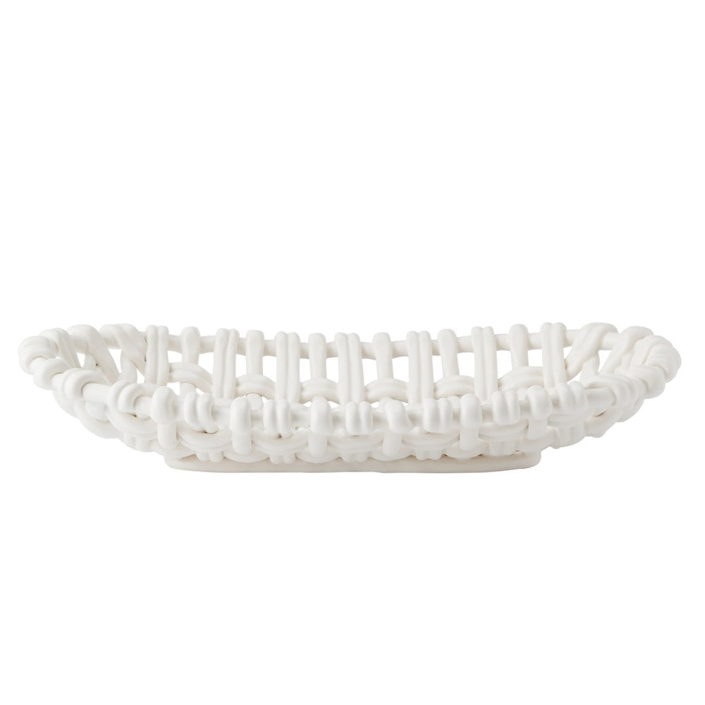 Oval Basket Tabletop Skyros White  