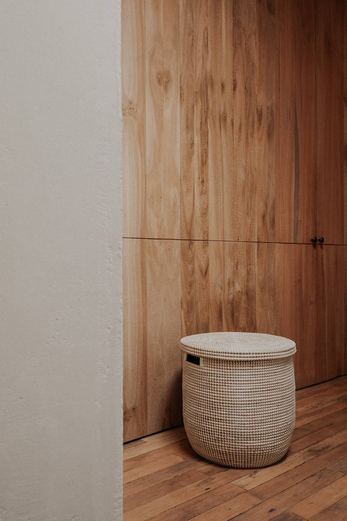Seagrass Storage Basket with Lid | Medina Flat Lid Large