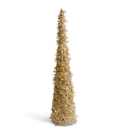 Gold Iced Beaded Cone Tree