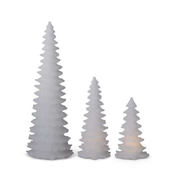 Tall White LED Christmas Tree Candles