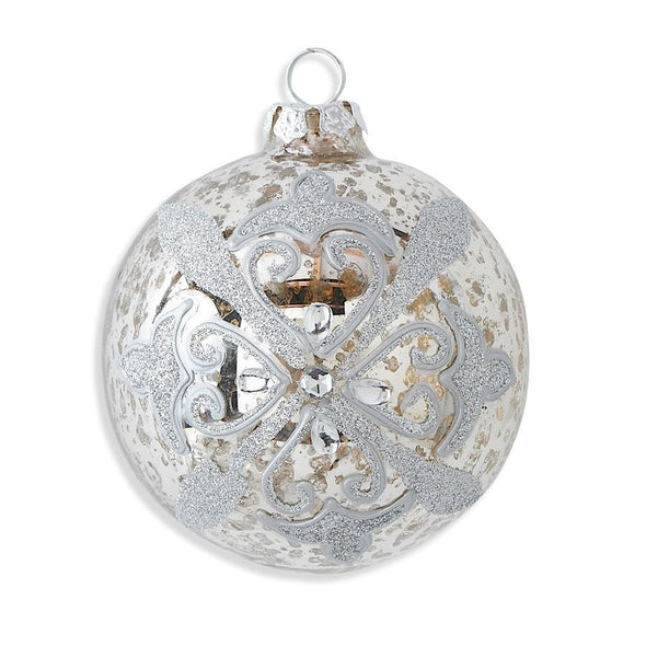 Silver Mercury Glass Round Ornament