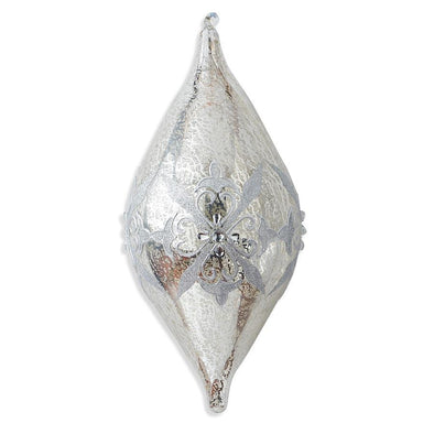 Silver Mercury Glass Teardrop Ornament