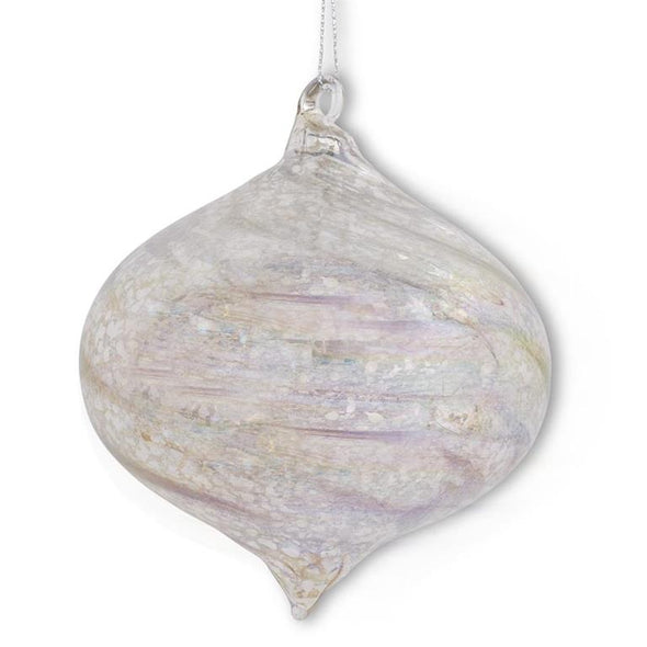 Silver Iridescent Mercury Onion Glass Ornament