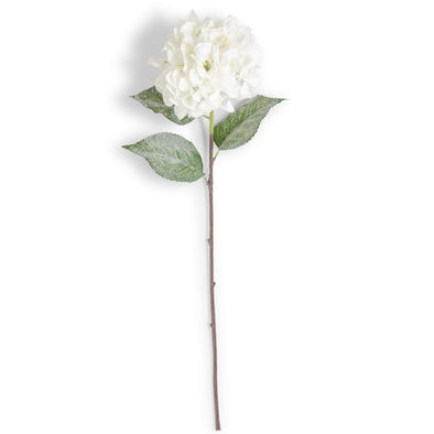 White Glittered Hydrangea Stem