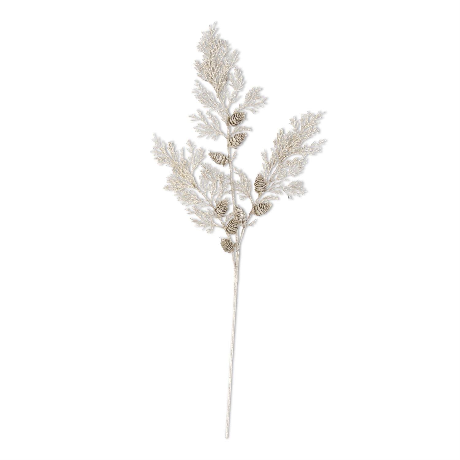 Champagne Glittered Cedar Pine Spray