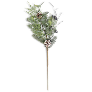 Glittered Pinecone & Blueberries Stem