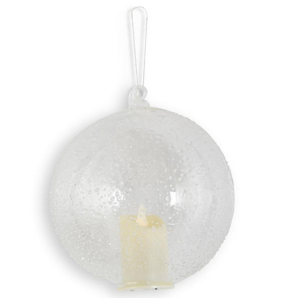 LED Textured Clear Glass Ornament