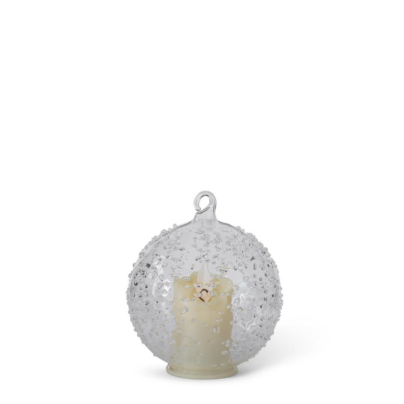 LED Textured Clear Glass Ornament