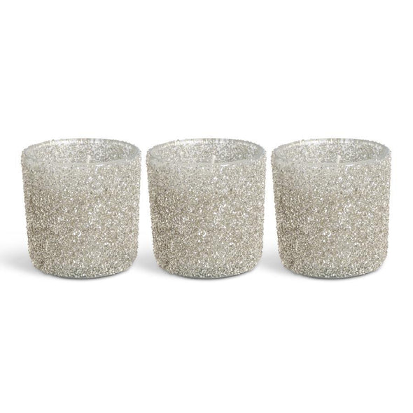 Silver Textured Votive Candle