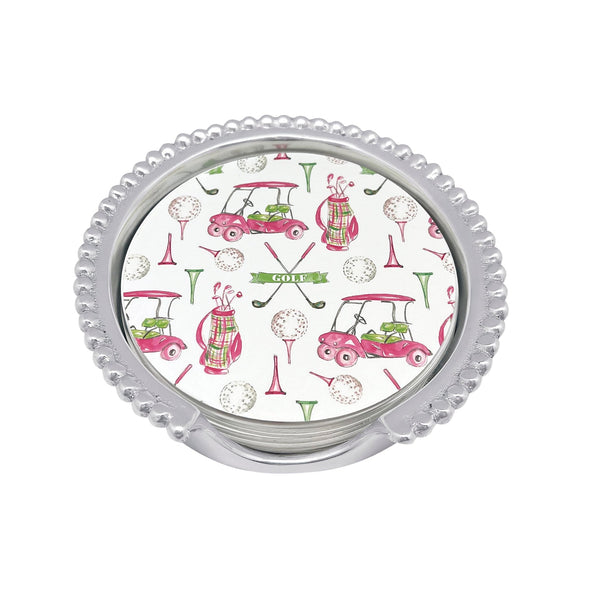 Ladies' Golf Beaded Coaster Set