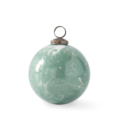 Sage Green & White Marbled Glass Ornament