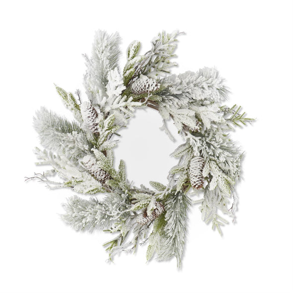 Glittered Heavy Flocked Pine Wreath