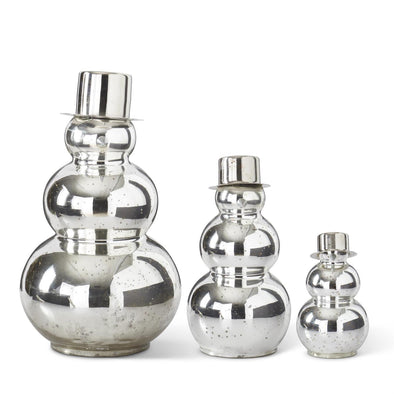 Silver Mercury Glass Snowmen