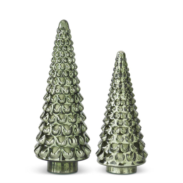 Green Mercury Glass Trees