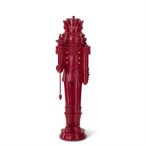 Red Resin LED Nutcracker Soldier